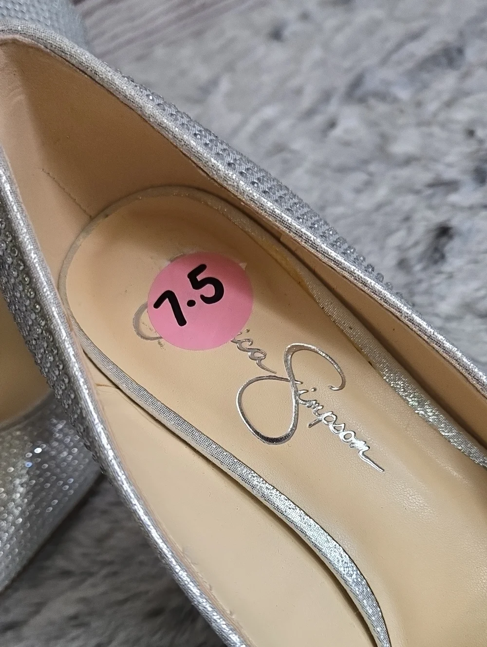 Jessica Simpson Rhinestone Heels, Womens Size 7.5